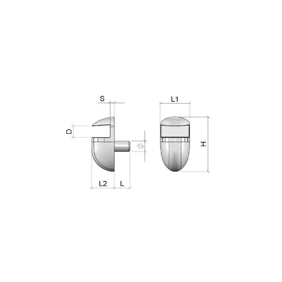 MV22PT0000006 Полкодержатель для стеклянных полок (сталь + пластик) - 1