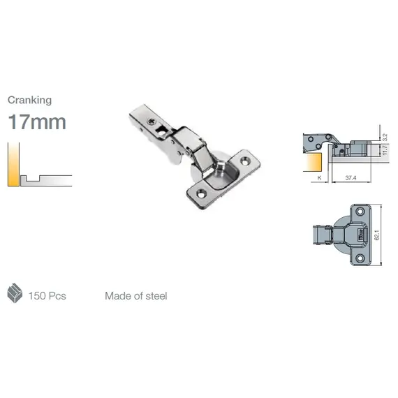 702-0DK4-054-00 Петля T-Type 110/45/17 мм с cистемой ускоренной сборки Easy-fix - 3