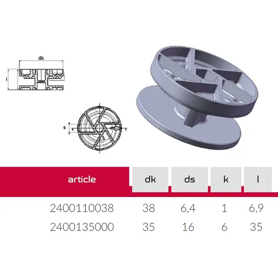 2400135000Z Эксцентрик стяжки кроватной D=35 мм - 3