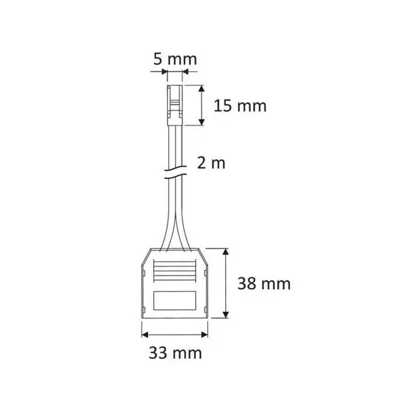 OKS-MIN3P-WTY-CZ-01 Разветвитель на 3 LED светильника, провод 2 м,  2x0,22мм2, с мини-штекером, черный - 1