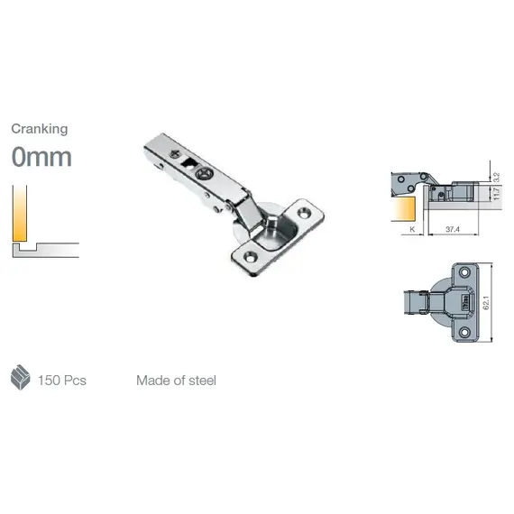 702-0AL4-650-00 Петля T-Type 110/48/0 мм с cистемой ускоренной сборки Easy-fix - 3