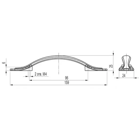 Ручка-скоба FS-141 096 золото прованс/1013 жемчужно-белый матовый (ТЗ) - 1