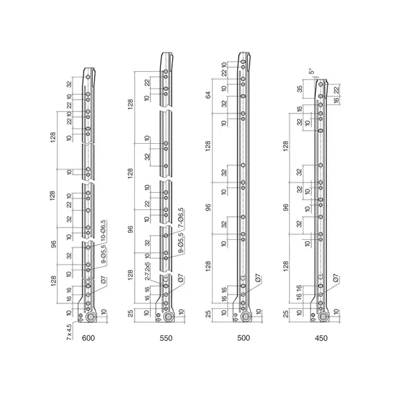 601-0645-831 Направляющие роликовые, 450 мм, цвет коричневый - 1