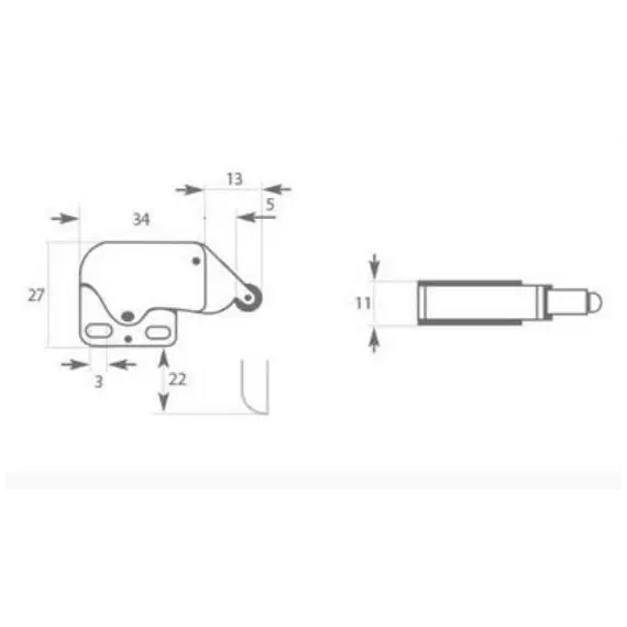 188 Защелка мебельная MINI LATCH (никель) - 2