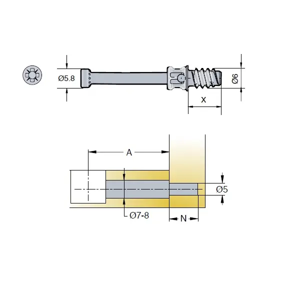 009695-885-K01 Эксцентриковая стяжка, комплект (009435+009695) - 1