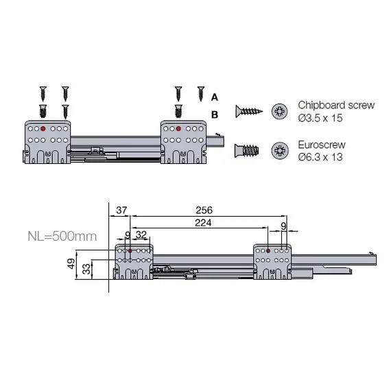 655-8G63-185-00 Выдвижной ящик Tekform Slimline Tacto DW145 500 мм, антрацит - 3