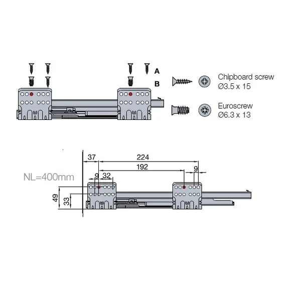 655-8F61-185-00 Выдвижной ящик Tekform Slimline Tacto DW100 400 мм, антрацит - 3