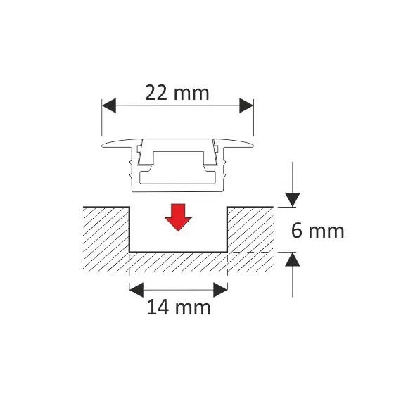 PROF-INLINEM-XL-TR-1M-C Профиль для LED ленты PROFIL INLINE MINI XL 1 м черный, прозрачный рассеиватель - 1