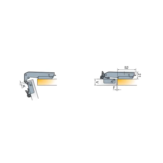 701-0A98-650-00 Петля T-type Glissando для фальшпанели с доводчиком 110/48/6, 17 мм - 7