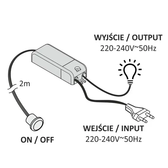 WYL-IR-K2-500W Выключатель инфракрасный моностабильный IR K2 500W - 1