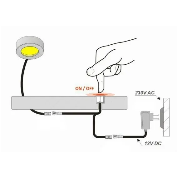 WYL-SENS-24W-02 Выключатель сенсорный LED 12VDC 24W черный - 1