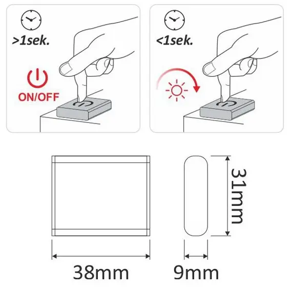 WYL-TDS-AL-01 Выключатель сенсорный LED TDS-TOUCH 12VDC 36W - 1