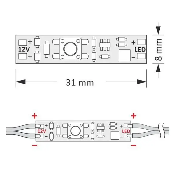 WYL-MS60-01W Выключатель в LED профиль MS60 Micro Switch 12VDC 60W - 1
