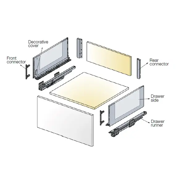 655-7X50-152-00 Выдвижной ящик Tekform slimline DW182 500 мм, стекло, белый - 4