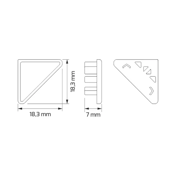 OP2-ZASL-COR-SZ-01 Заглушка для PROFIL CORNER LINE, серая - 1