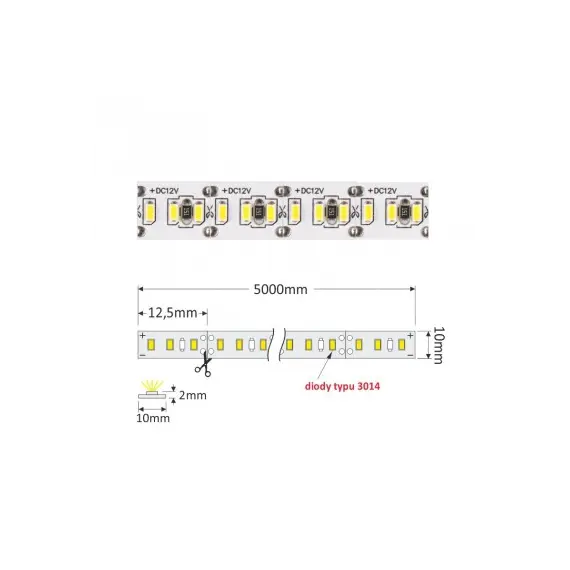 R-3014-1200-20-40K-2 LED лента PREMIUM 1200 LED 3014 IP20 10 мм 4000К 90W/5m CRI>81 - 1
