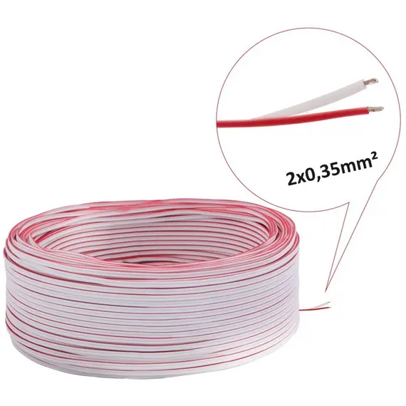 PRZ-MET-2X0,35-BI Провод LED 2x0,35mm2, бухта 100 м, белый
