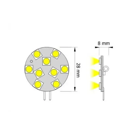 ZAR-LDS9-G4-60K-02 Светодиодный стик LED G4 12VDC, 2W, 9 LED SMD, 6000K - 1