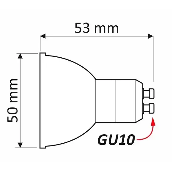 ZAR-D-G-5W-01-60K Лампочка LED GU10 5W 230V 420lm 6000К - 1
