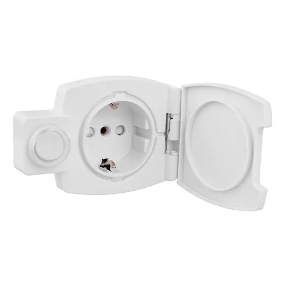GNI-M-KL-SCH-BI-01 Розетка IP44 с крышкой и выключателем - 1