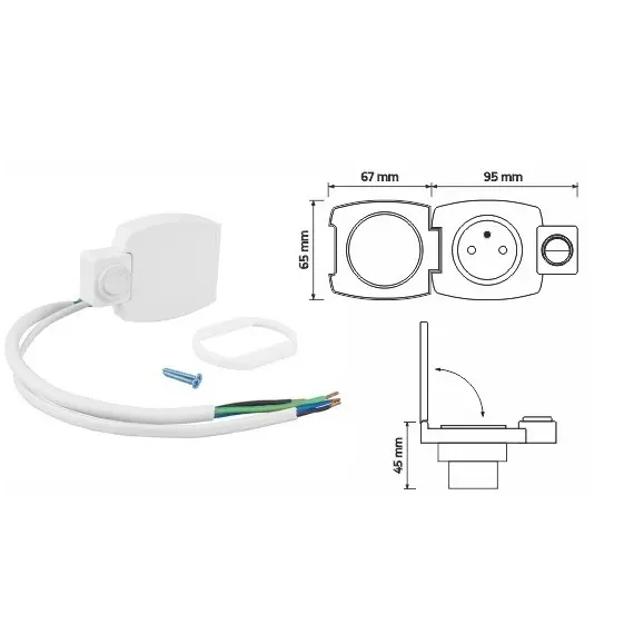 GNI-M-KL-SCH-BI-01 Розетка IP44 с крышкой и выключателем - 3