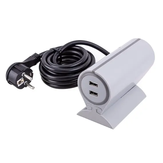 SOFABOX-1G2U-DE-SZ-01 Удлинитель SOFA BOX 1xSchuco(розетка) 2xUSB, провод 2,85 м - 1
