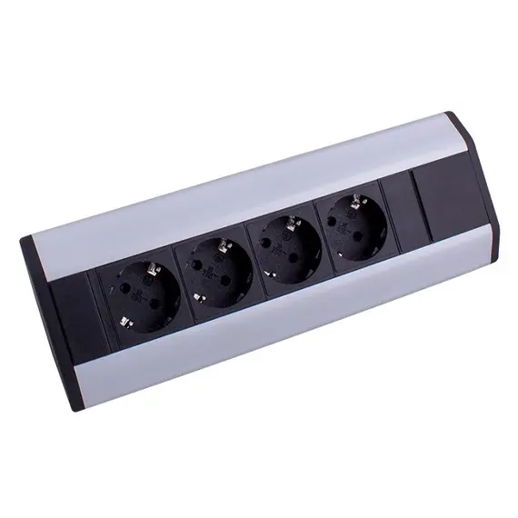 CORNERBOX-ALU-4DE Удлинитель CORNER BOX 4xSchuco(розетка), алюм, провод 1,8 м