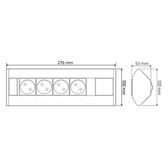 CORNERBOX-ALU-4DE Удлинитель CORNER BOX 4xSchuco(розетка), алюм, провод 1,8 м - 1