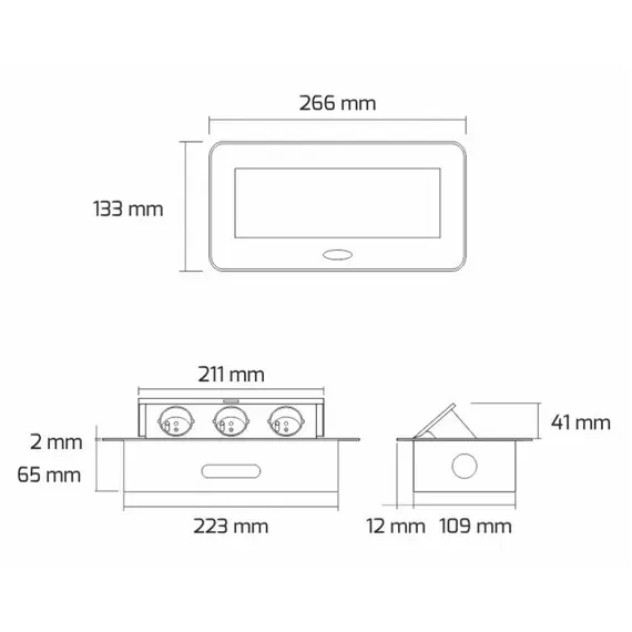 KOMB-BI-2DE-USB-M1W Удлинитель KOMBIBOX 2xSchuco(розетка) 2хUSB белый, провод 3 м - 1