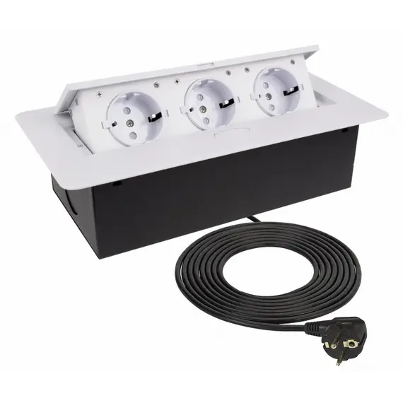 KOMB-BI-DE-M01W Удлинитель KOMBIBOX 3хSchuco(розетка) белый, провод 3 м