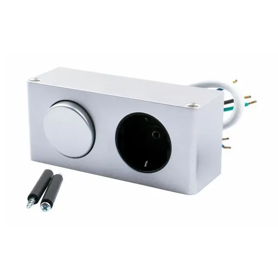 KOMBIBOX-SCHU-06 Розетка MINI BOX Schuco(розетка), 1 выключатель, алюм - 2