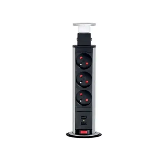 LIFTBOX-STD-3FR-U-WG Удлинитель LIFT BOX 3xFrench(розетка) 2xUSB, серый, провод 1,8 м
