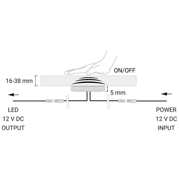 WYL-CS-BI-V02-K Выключатель WYL CS 3A/12VDC с 0,15м провода с гнездом и миниконнектором - 1