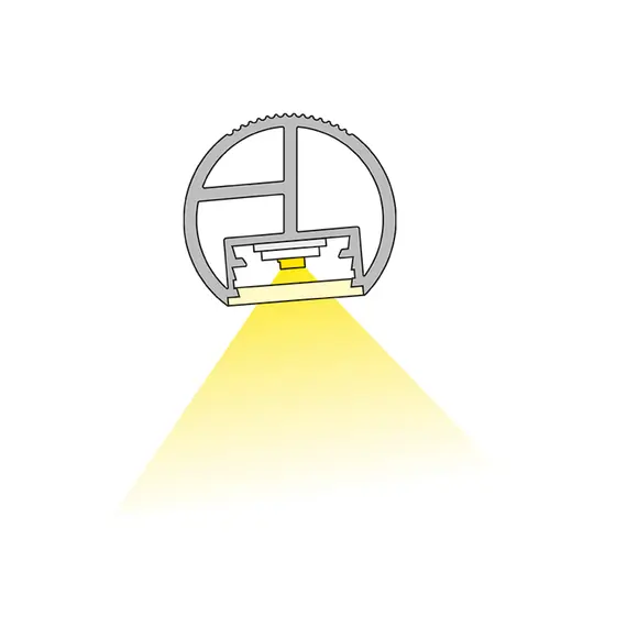 PROF-REL-TR-2W Профиль штанга для шкафа PROFIL RELING LED 2 м алюм, прозрачный рассеиватель - 5