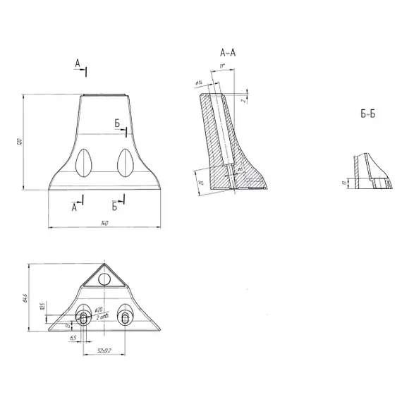 Опора мебельная Т-3, орех - 1
