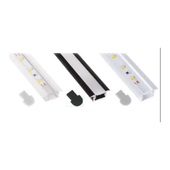 PROF-INLINEM-OP-2M-C Профиль для LED ленты INLINE MINI, 2 м, черный, молочный рассеиватель