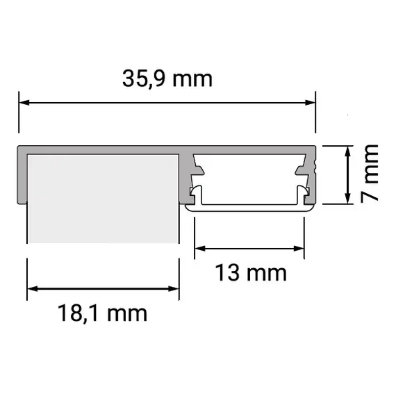 PROFIL-FLOORLINE-OP-2M-W Профиль для LED ленты PROFIL FLOOR LINE 2 м, алюм, молочный рассеиватель - 3