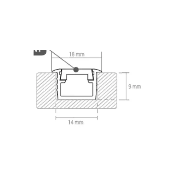 PROF-INLINE-OP-2M-W Профиль для LED ленты PROFIL INLINE LED 2 м алюм, молочный рассеиватель - 1