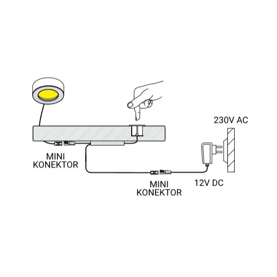 WYL-SENS-24W-CH-02 Выключатель сенсорный LED 12VDC 24W хром - 2