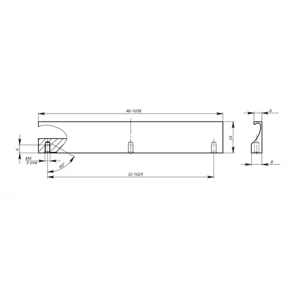 Ручка-профиль PM(12)00.00.128 St светлый - 5