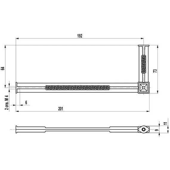 Штанга FD-031 000 бронза шлифованная - 1