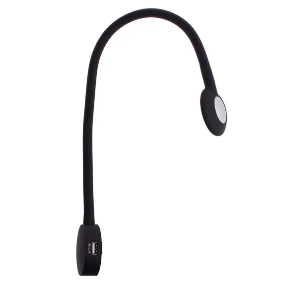 MODUS-T-USB-CZ-30K-01 Светильник LED MODUS TOUCH 2xUSB 2,1W 12VDC 3000К, провод 1,5 м, черный - 1