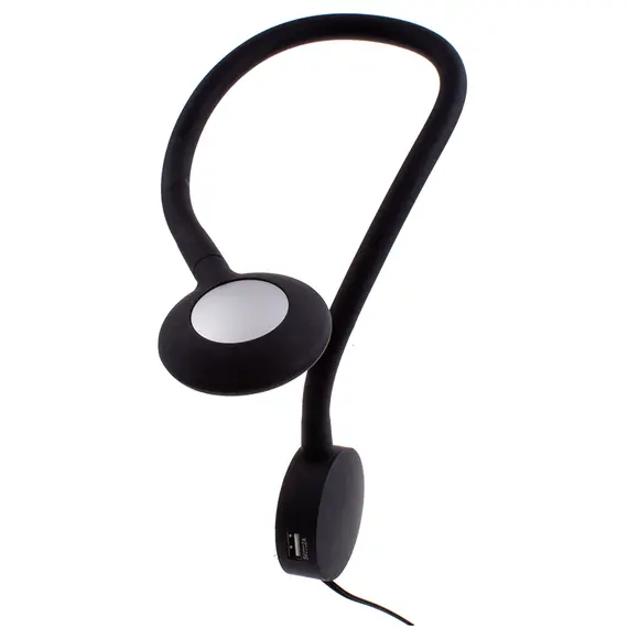 MODUS-T-USB-CZ-30K-01 Светильник LED MODUS TOUCH 2xUSB 2,1W 12VDC 3000К, провод 1,5 м, черный - 2
