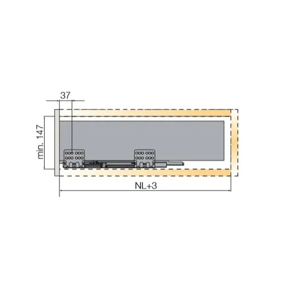 655-8F50-150-00 Выдвижной ящик Tekform slimline DW100 500 мм, цвет белый - 2