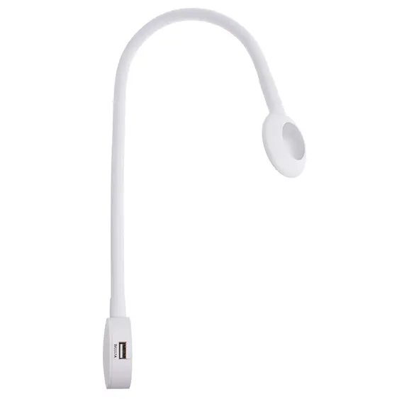 MODUS-T-USB-BI-30K-01 Светильник LED MODUS TOUCH 2xUSB 2,1W 12VDC 3000К, провод 1,5 м, белый - 1