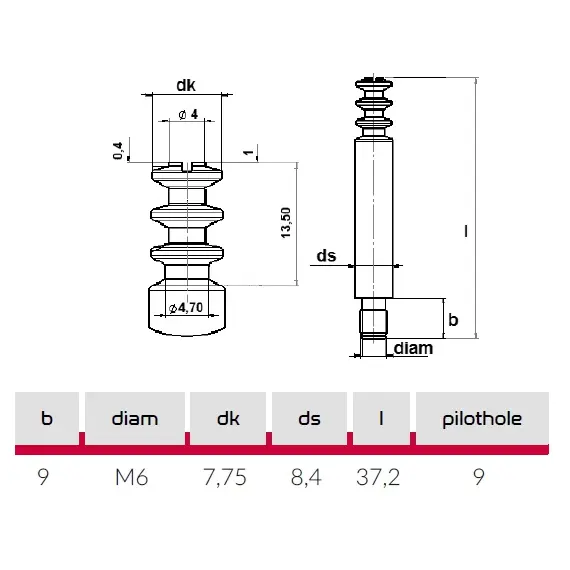 Дюбель кроватной стяжки М6х35  2450106035Z - 1