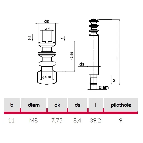 2450108035Z Дюбель кроватной стяжки М8х35 - 4