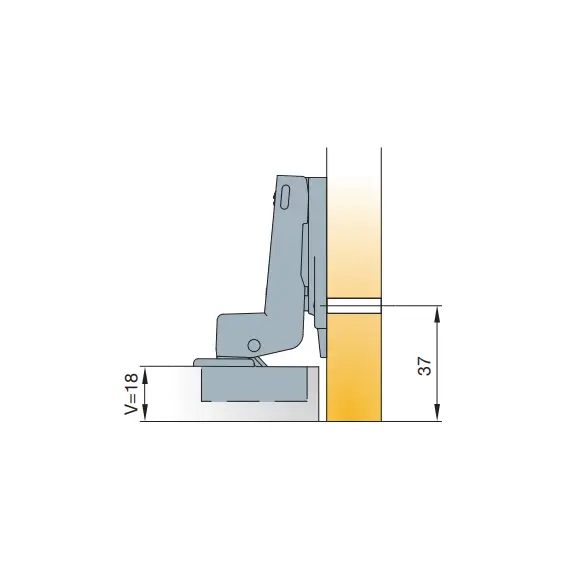 244-0036-650 Монтажная планка B-Type F2 mm для двери 18 мм - 2
