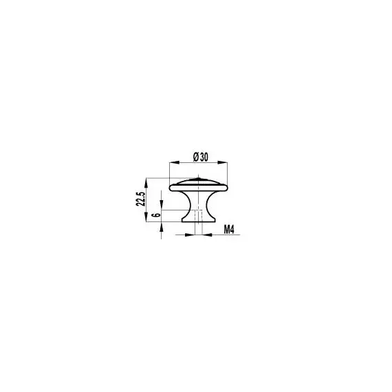 Ручка-грибок FB-027 000 олово шлифованное/белый - 1