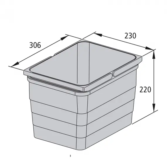 5170.92.41616 Контейнер для мусора 12 л 306*230*220 мм (alu grey) Eins2vier Ninka - 1